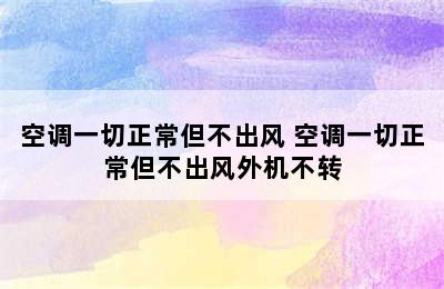 空调一切正常但不出风 空调一切正常但不出风外机不转